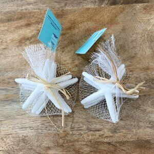 NEW (2) 3Pk White Starfish Shell Decor